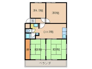 第２三浦ハイツの物件間取画像